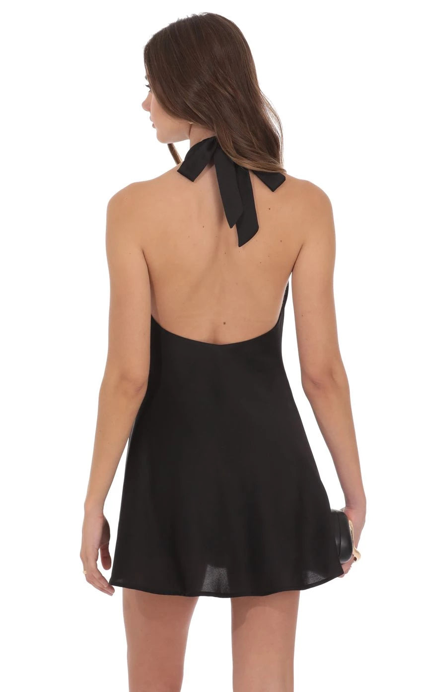 Glamorous A-Line Halter-Neck Sleeveless Tie-Back Short Length Homecoming Dresses