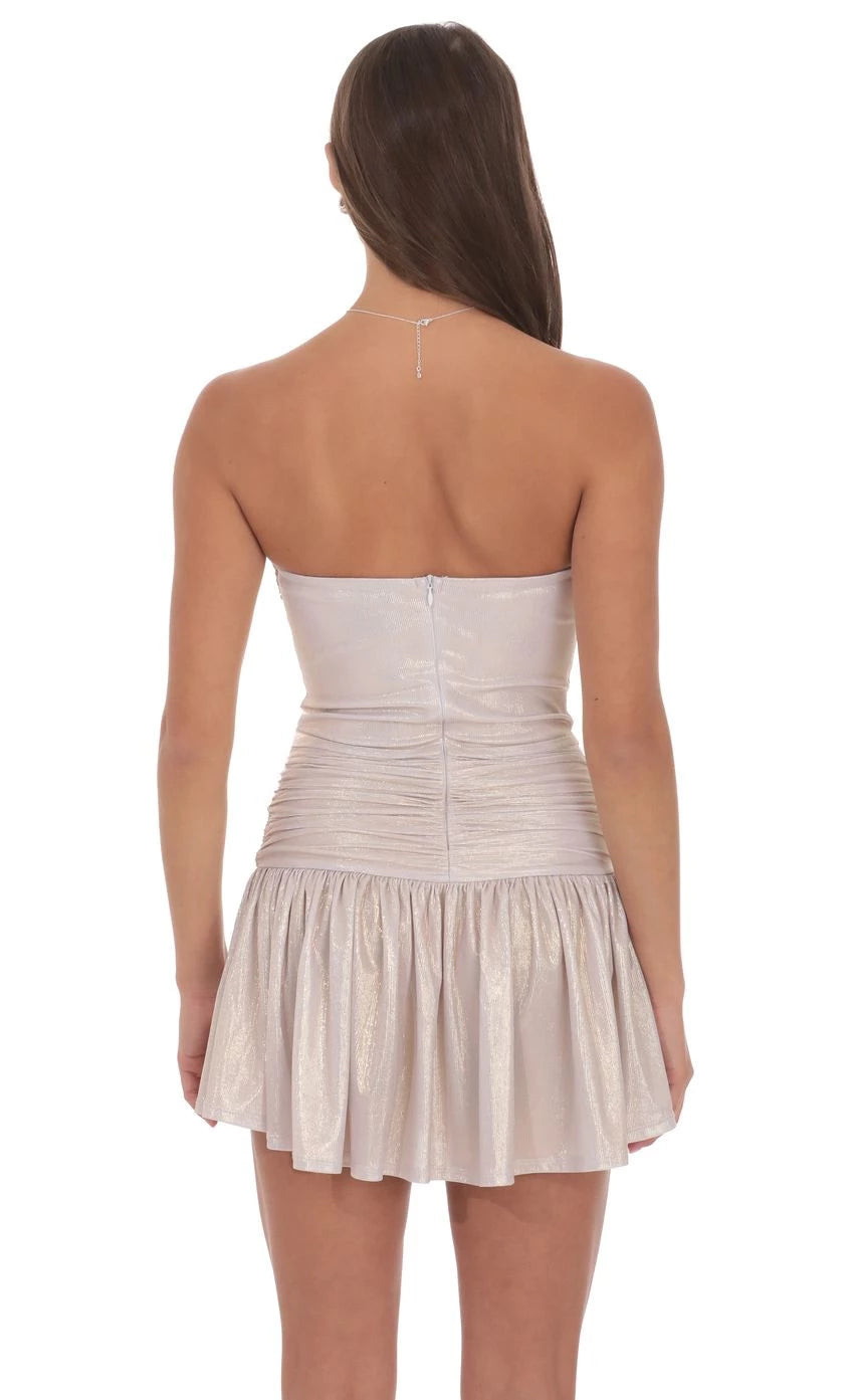 Glamorous A-Line Strapless Ruched-Accent Short Length Homecoming Dresses