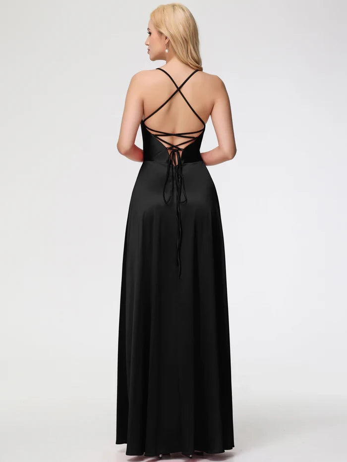 Glamorous A - Line Sweetheart Neck Sleeveless Lace - Up Back Long Length Prom Dresses
