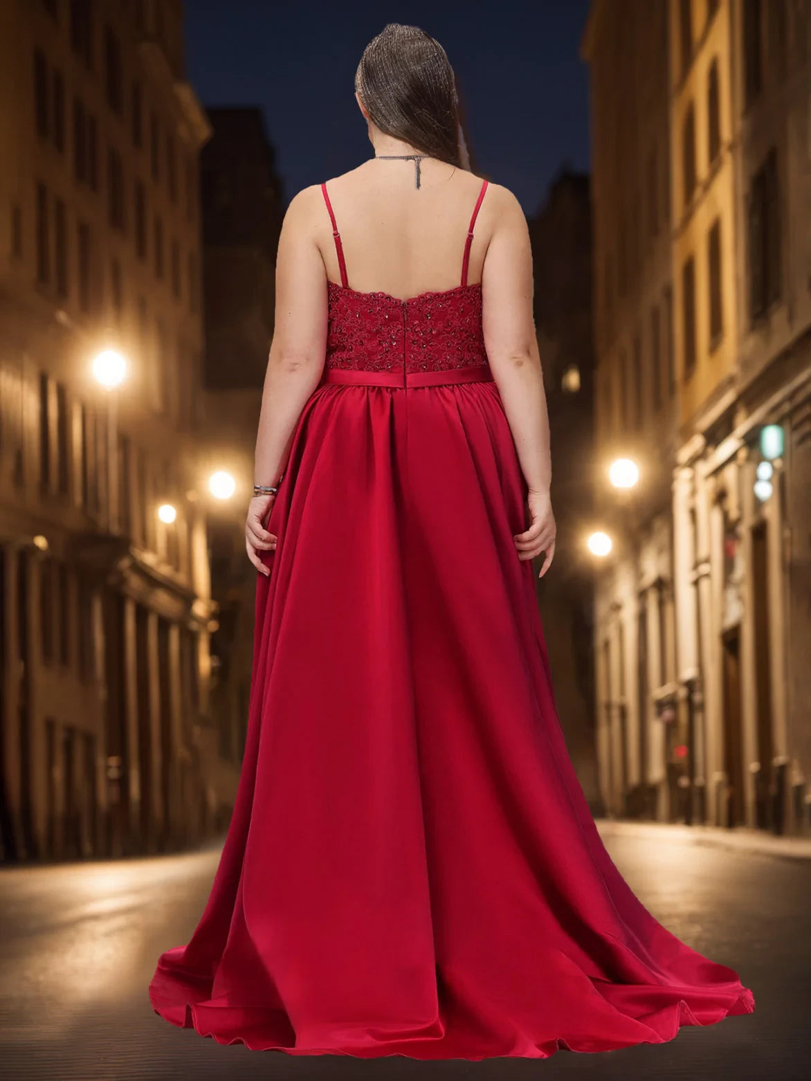 Plus Size Glamorous A - Line V - Neck Sleeveless Zipper Back Long Length Prom Dresses