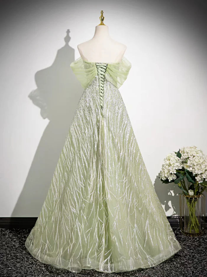 Glamorous Ball Gown Off - Shoulder Ruffle Sleeve Lace - Up Back Long Length Quinceanera Dresses