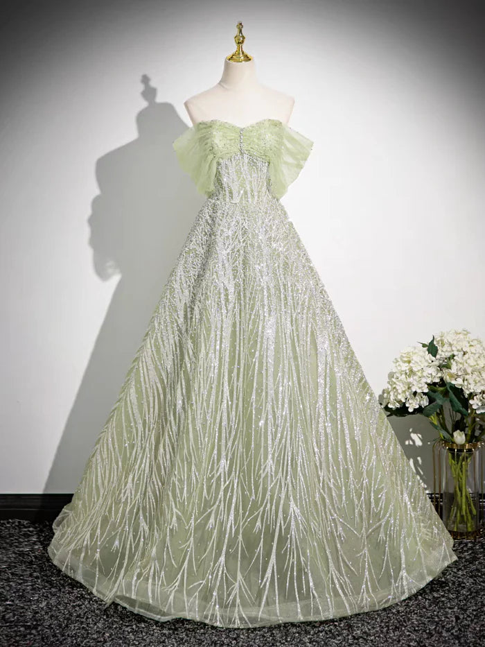 Glamorous Ball Gown Off - Shoulder Ruffle Sleeve Lace - Up Back Long Length Quinceanera Dresses
