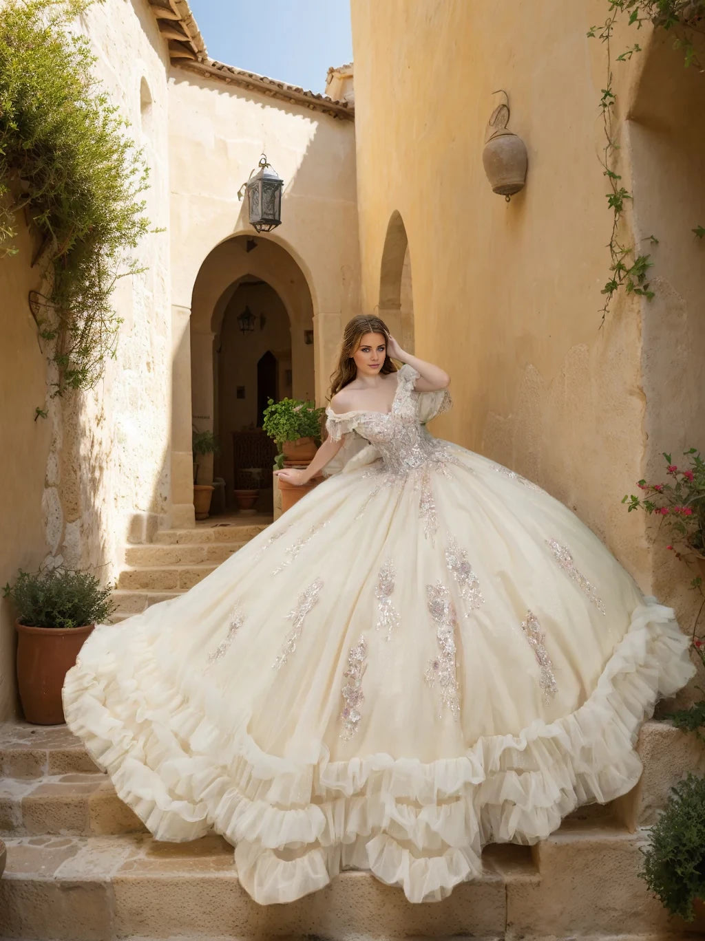 Clamorous Ball Gown Off - Shoulder Short Sleeve Bow - Back Long Length Evening Dresses