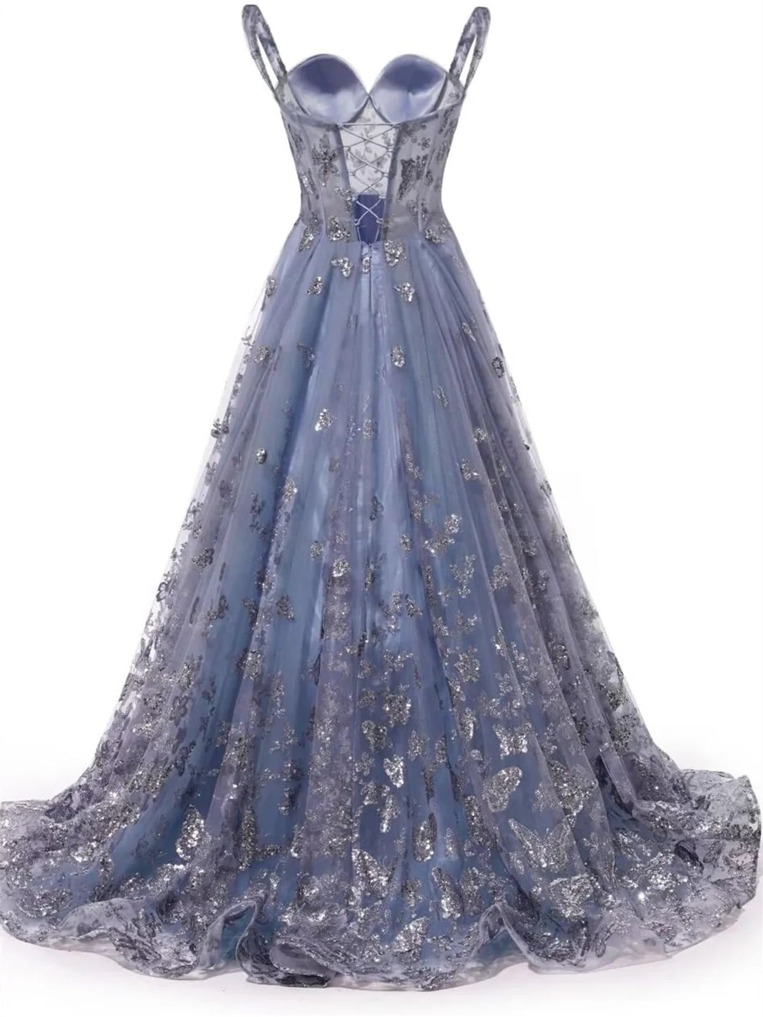 Glamorous Ball Gown Off - Shoulder Sleeveless Lace - Up Back Long Length Prom Dresses