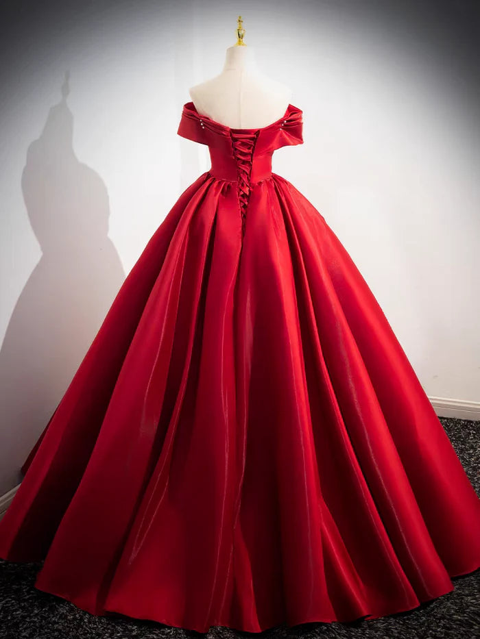 Glamorous Ball Gown Off - Shoulder Sleeveless Lace - Up Back Long Length Quinceanera Dresses