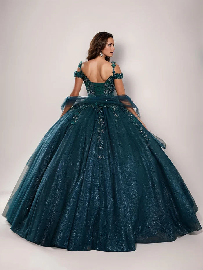Glamorous Ball Gown Off - Shoulder Sleeveless Lace - Up Back Long Length Quinceanera Dresses