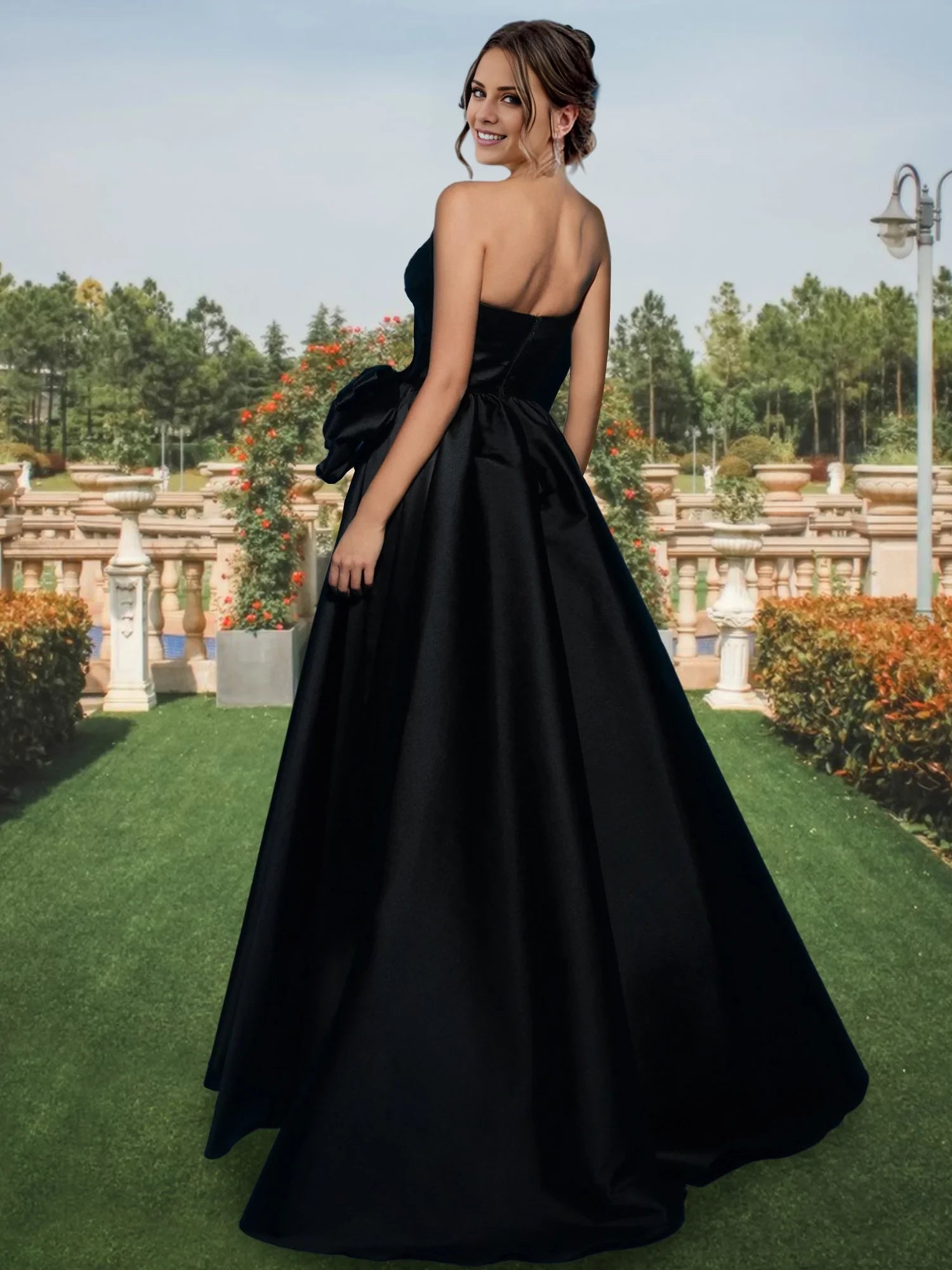 Glamorous Ball Gown One - Shoulder Sleeveless Zipper Back Long Length Prom Dresses
