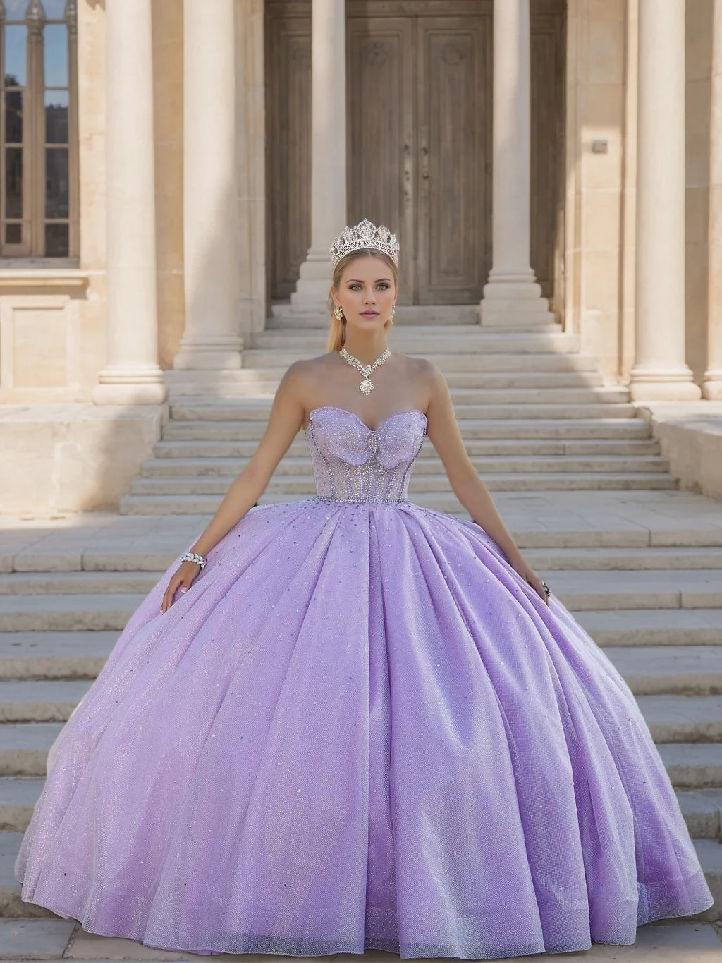 Glamorous Ball Gown Strapless Sleeveless Bow - Back Long Length Evening Dresses