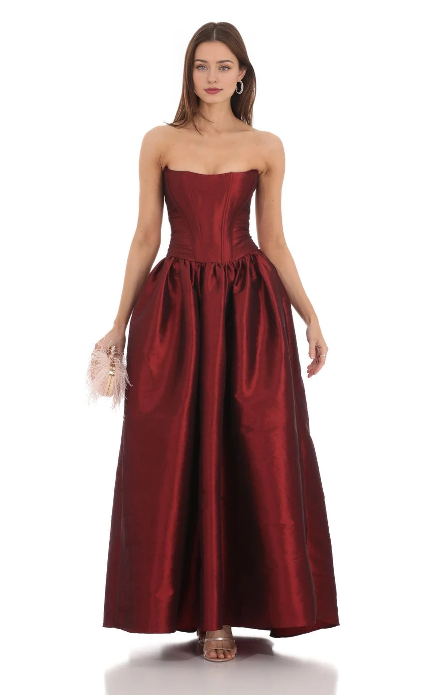 Glamorous Ball Gown Strapless Sleeveless Lace - Up Back Floor Length Prom Dresses