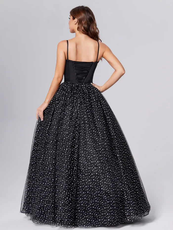Glamorous Ball Gown Sweetheart Spaghetti Strap Corset Back Long Length Prom Dresses