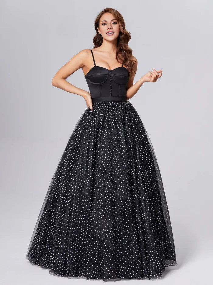 Glamorous Ball Gown Sweetheart Spaghetti Strap Corset Back Long Length Prom Dresses