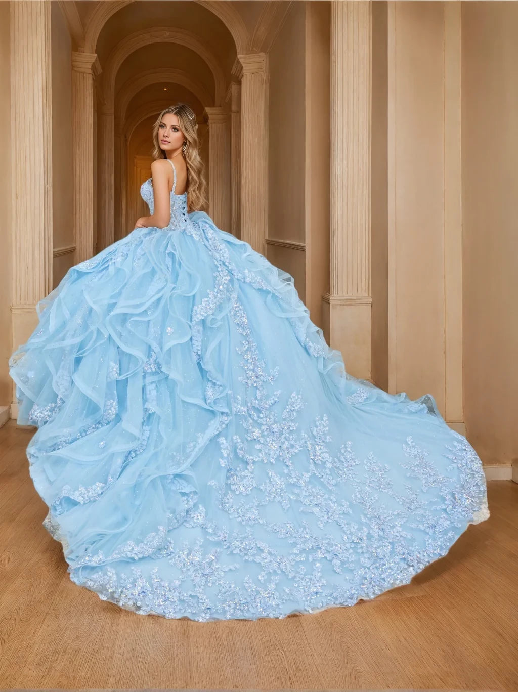 Glamorous Ball Gown Sweetheart Spaghetti Strap Lace - Up Back Long Length Evening Dresses