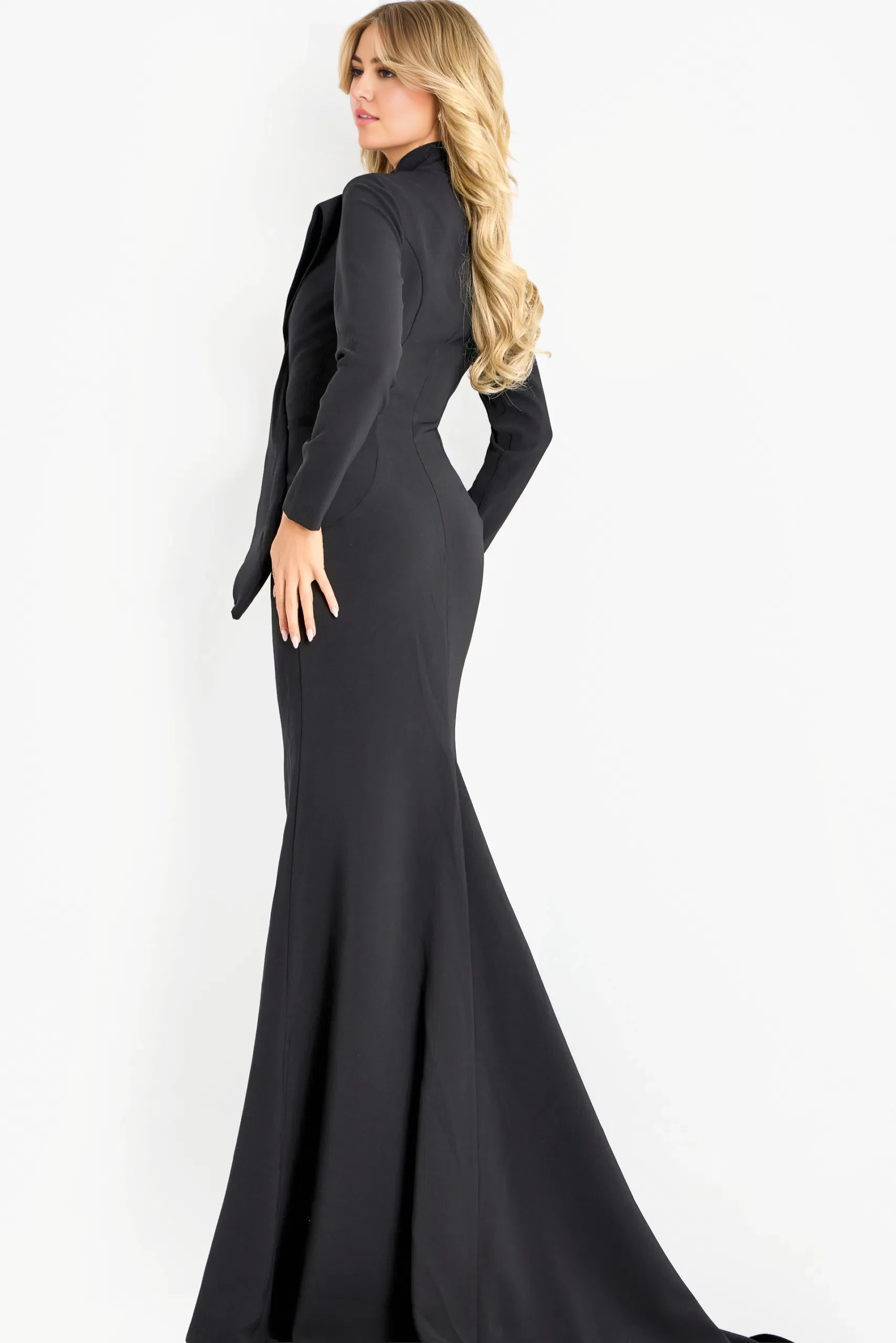 Glamorous Mermaid High-Neck Dramatic-Ruffled Long-Sleeve Long Length Evening Dresses
