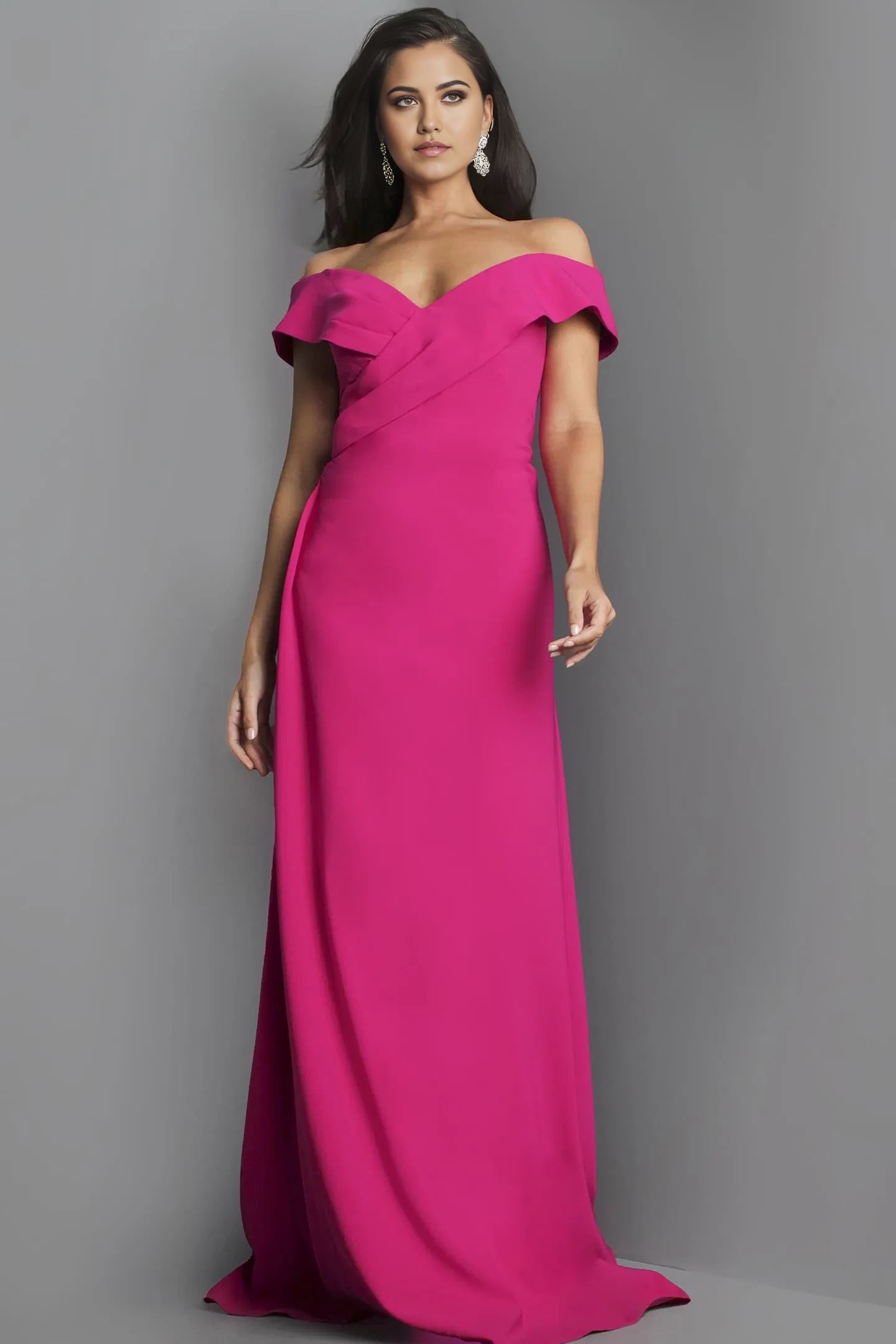 Glamorous Mermaid Off-Shoulder Draped-Bodice Long Length Evening Dresses