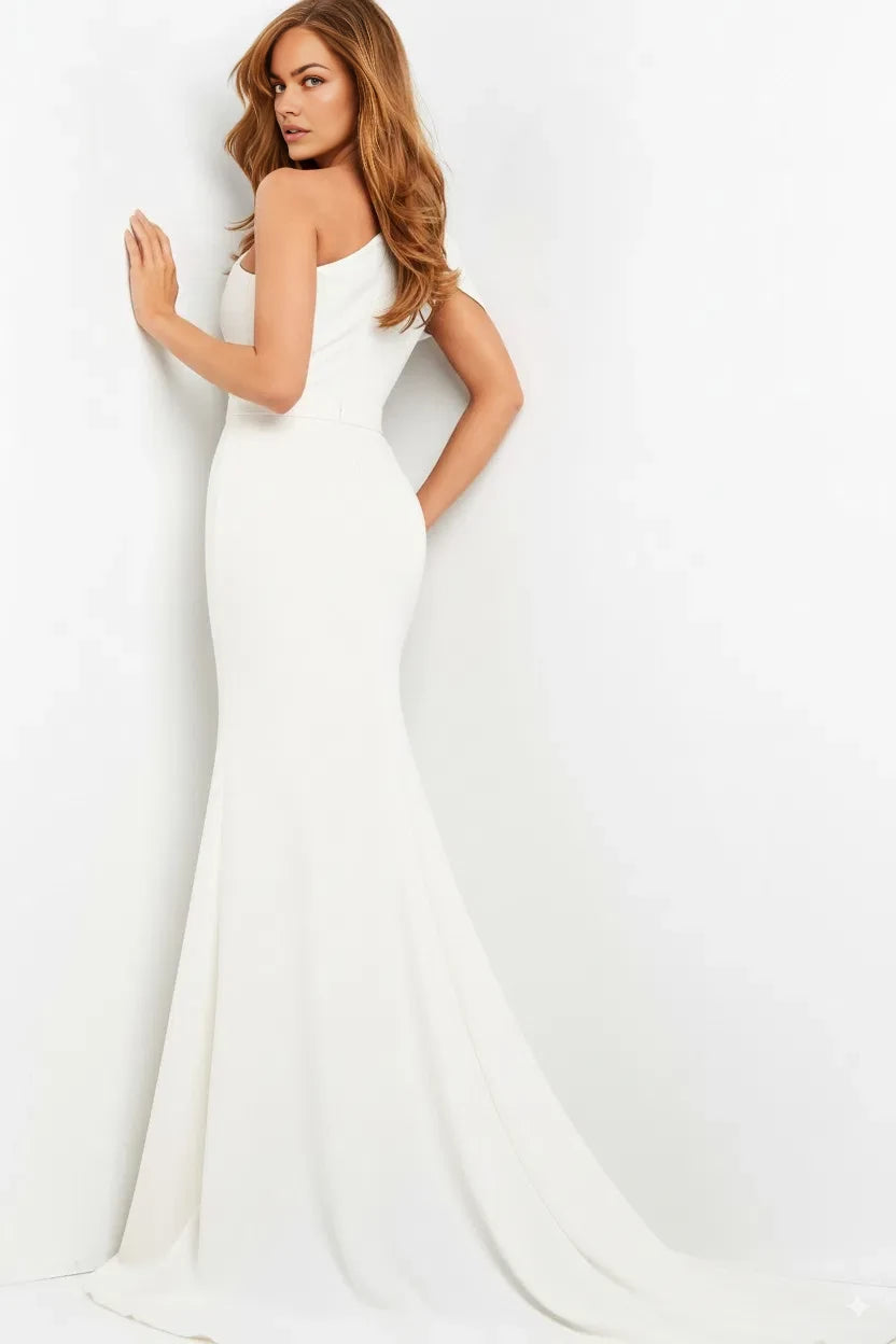 Glamorous Mermaid One-Shoulder Bow-Accent Long Length Evening Dresses