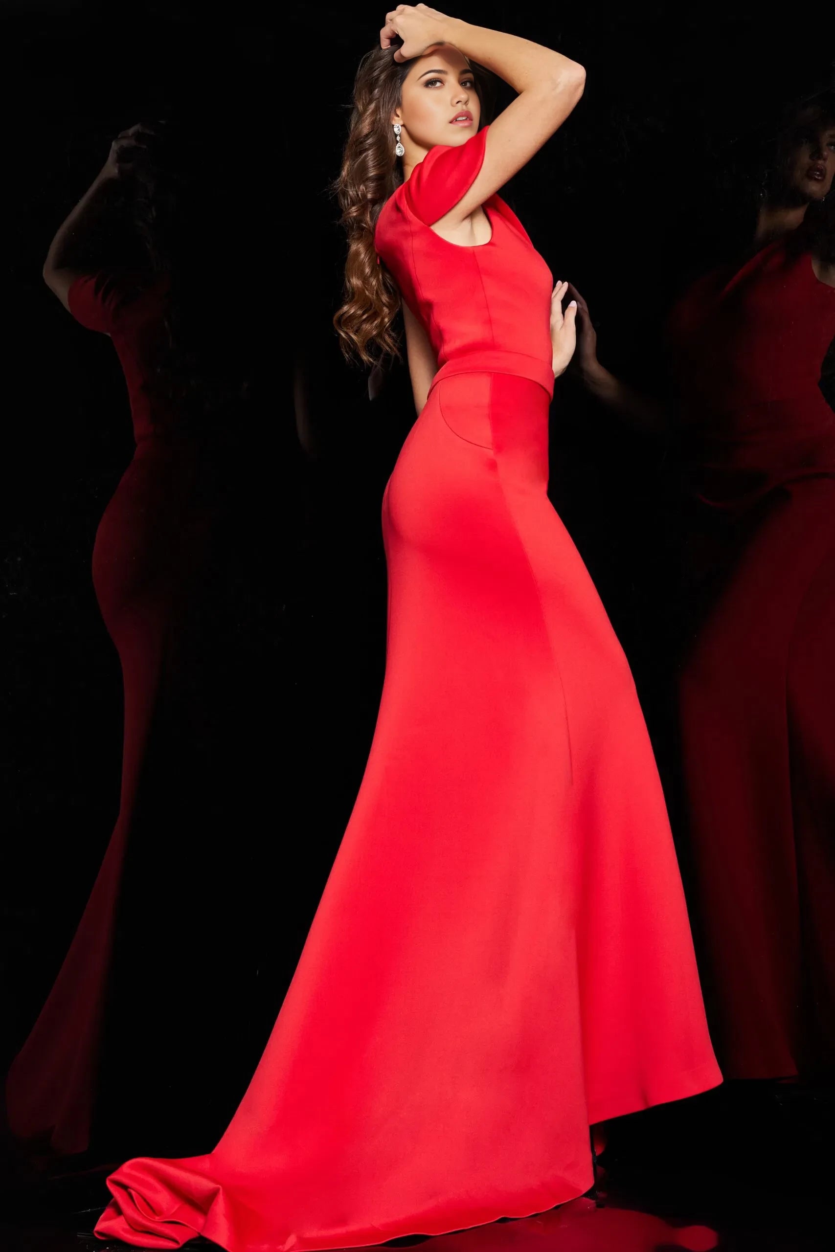 Glamorous Mermaid One-Shoulder Draped-Accent Sleeveless Long Length Evening Dresses