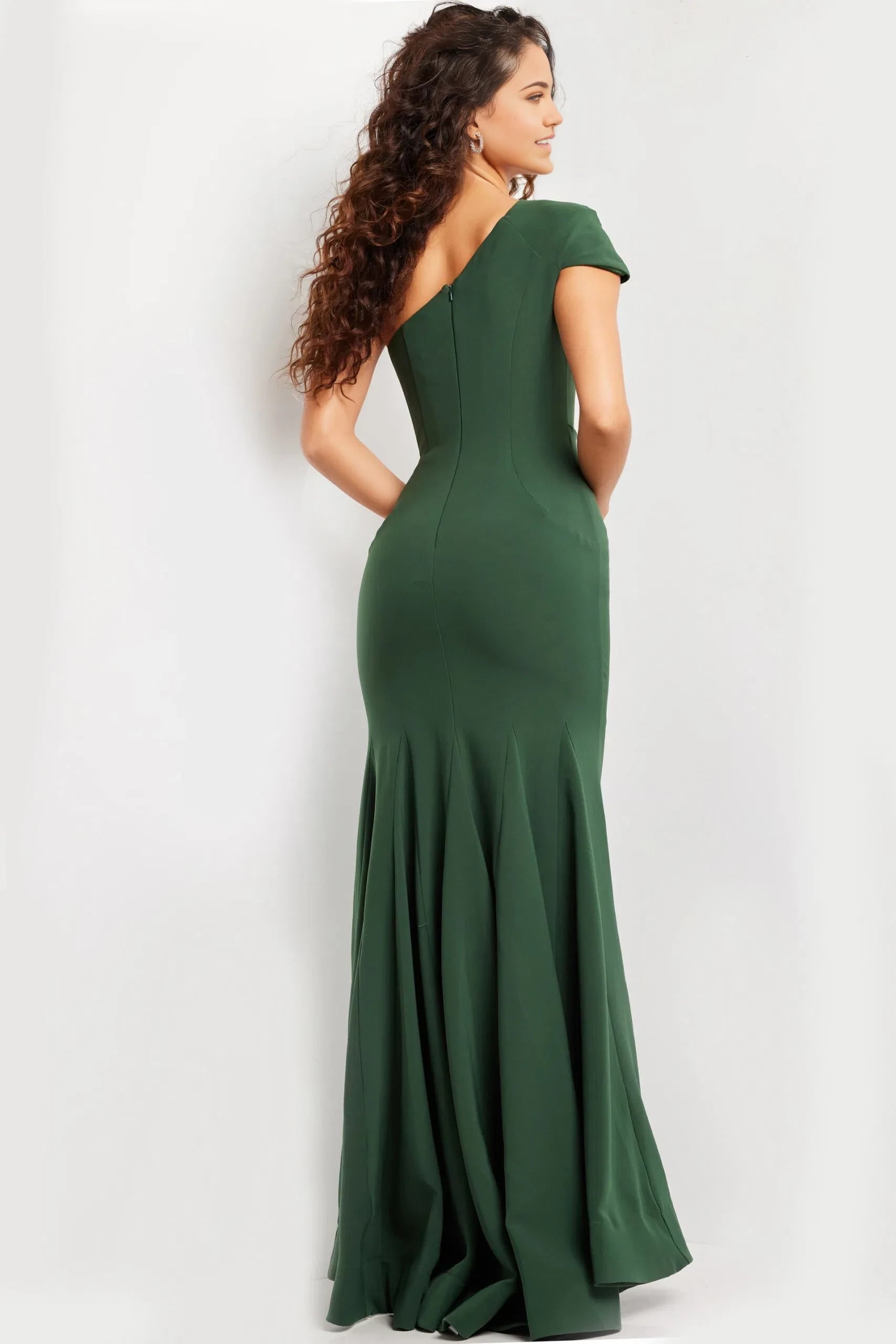 Glamorous Mermaid One-Shoulder Draped Detail Long Length Evening Dresses