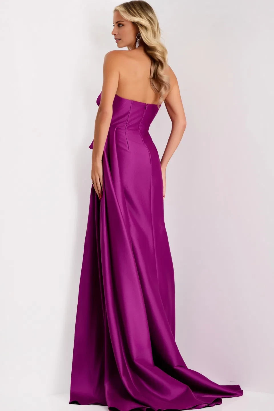 Glamorous Mermaid Strapless Ruffle-Accent Slit-Accent Long Length Evening Dresses