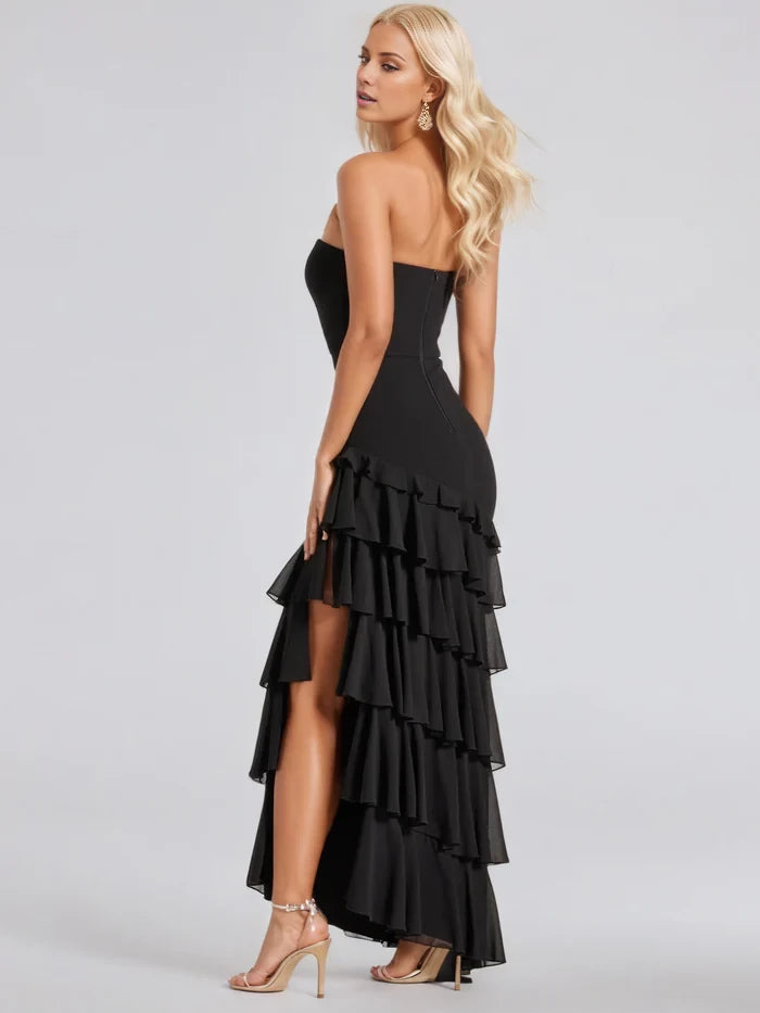 Glamorous Mermaid Strapless Sleeveless Zipper Back Long Length Prom Dresses