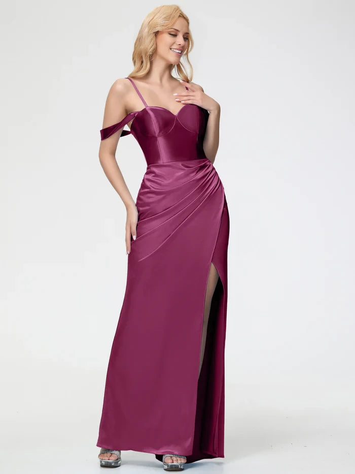 Glamorous Mermaid Sweetheart Neck Cold - Shoulder Open Back Long Length Prom Dresses