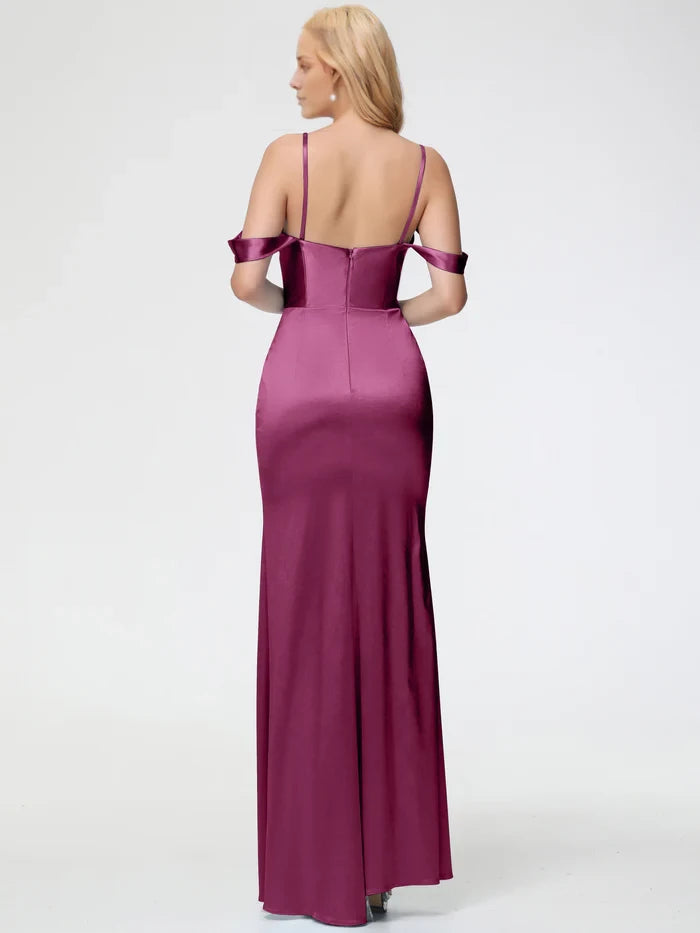 Glamorous Mermaid Sweetheart Neck Cold - Shoulder Open Back Long Length Prom Dresses