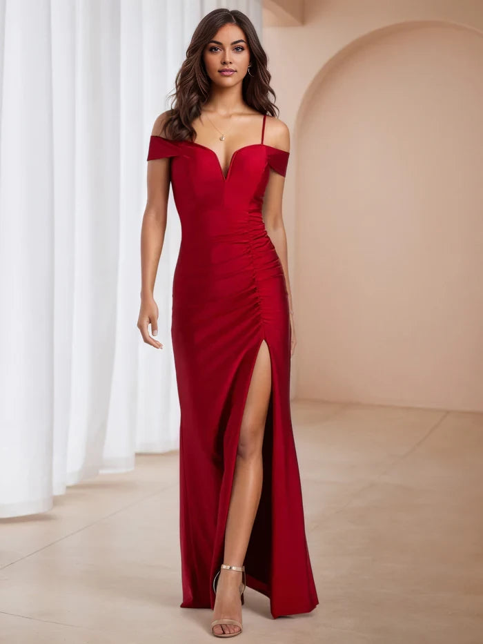 Glamorous Mermaid Sweetheart Neck Off - Shoulder Open Back Long Length Prom Dresses