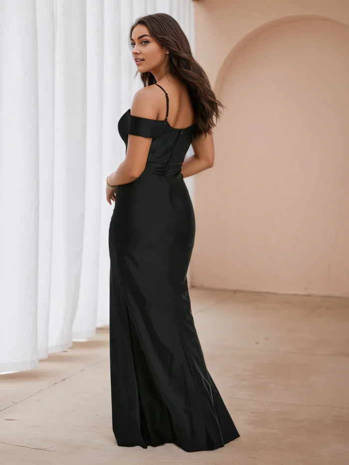 Glamorous Mermaid Sweetheart Neck Off - Shoulder Open Back Long Length Prom Dresses