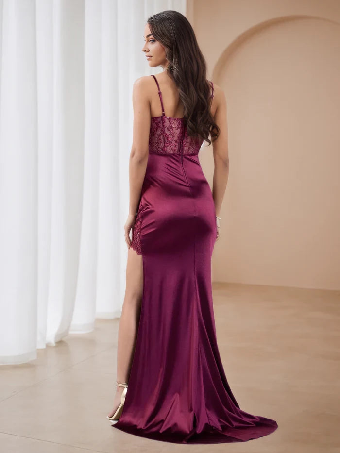 Glamorous Mermaid Sweetheart Neck Sleeveless Lace Back Floor Length Prom Dresses