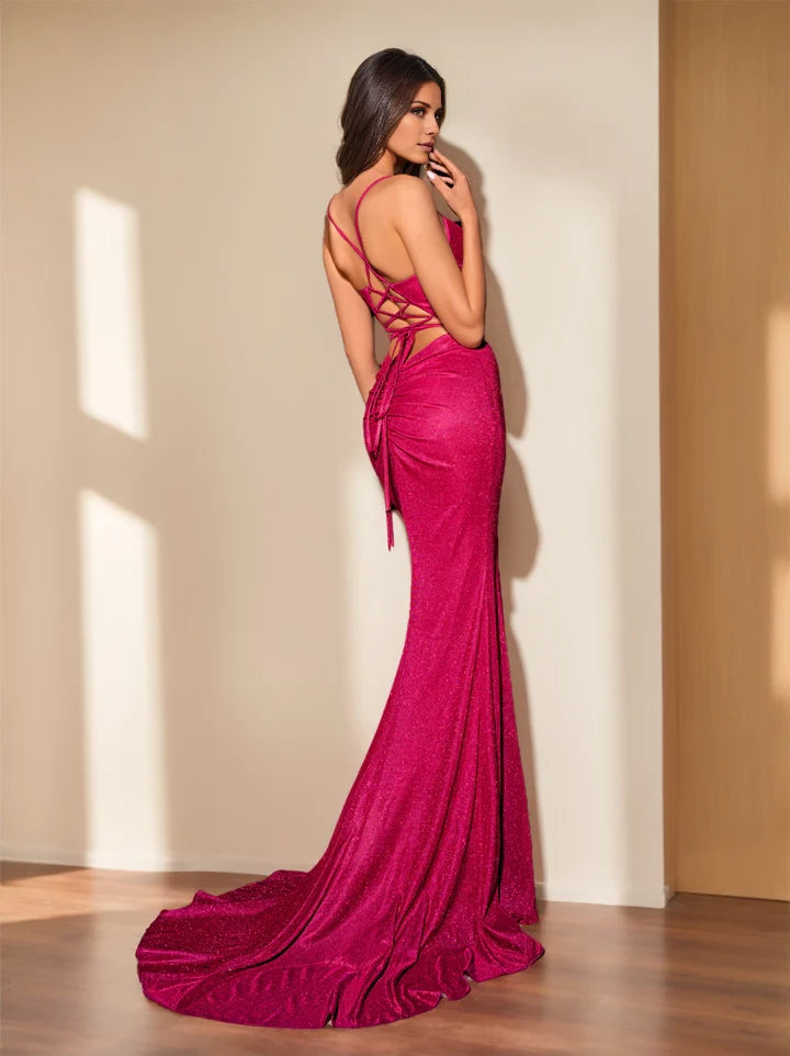 Glamorous Mermaid Sweetheart - Neck Sleeveless Lace - Up Back Floor - Length Evening Gown
