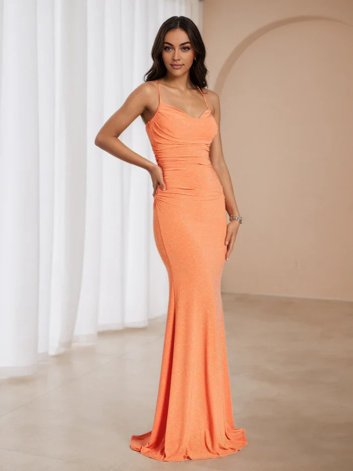 Glamorous Mermaid Sweetheart Neck Sleeveless Plain Back Floor Length Prom Dresses