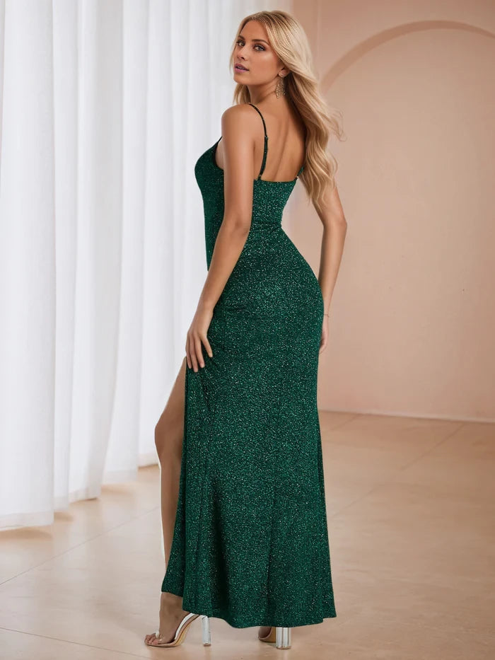 Glamorous Mermaid Sweetheart Neck Spaghetti Strap Open Back Long Length Prom Dresses
