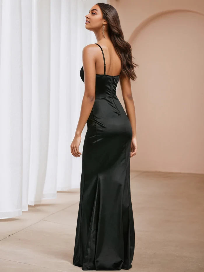 Glamorous Mermaid Sweetheart Neck Spaghetti Strap Open Back Long Length Prom Dresses