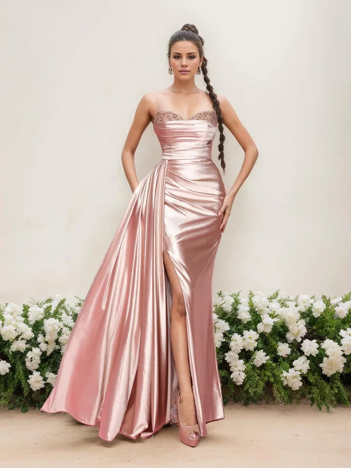 Glamorous Mermaid Sweetheart Neck Spaghetti Strap Zipper Back Floor - Length Mother of the Bride Dresses