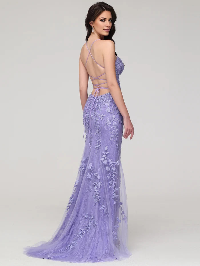 Glamorous Mermaid Sweetheart Spaghetti Strap Lace - Up Back Long Length Prom Dresses