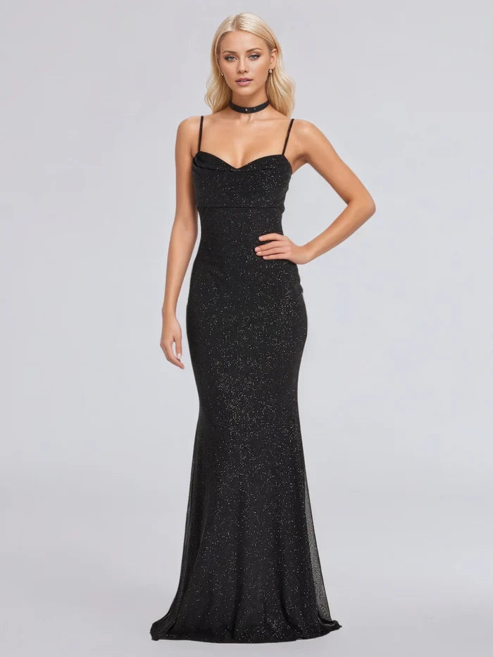 Glamorous Mermaid Sweetheart Spaghetti Strap Open Back Long Length Prom Dresses