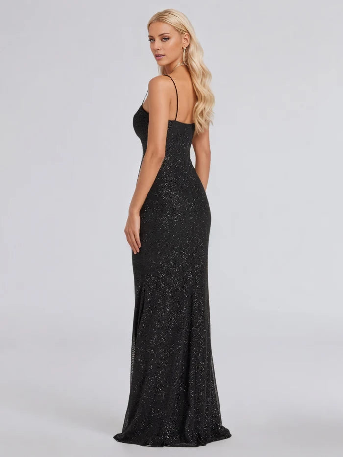 Glamorous Mermaid Sweetheart Spaghetti Strap Open Back Long Length Prom Dresses