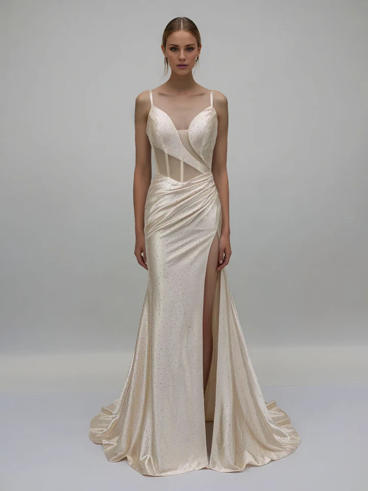 Glamorous Mermaid Sweetheart Spaghetti Strap Zipper Back Long Length Prom Dresses