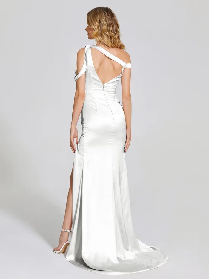 Glamorous Mermaid V - Neck Sleeveless Open Back Long Length Prom Dresses