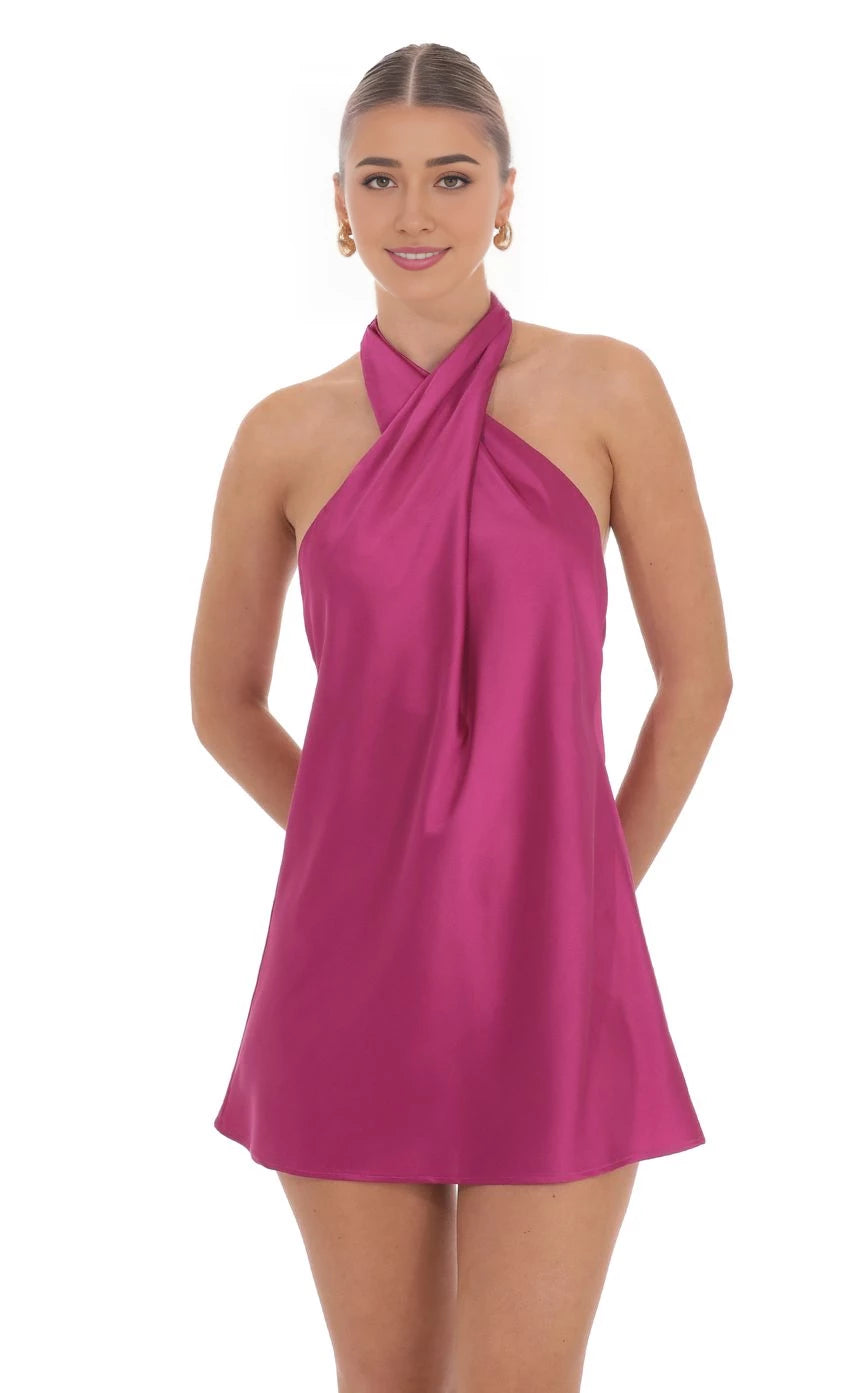 Glamorous Sheath Cross-Halter-Neck Sleeveless Open-Back Short Length Homecoming Dresses