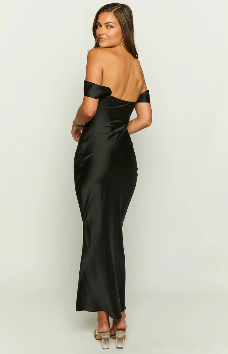 Glamorous Sheath Off - Shoulder Open Back Floor Length Prom Dresses