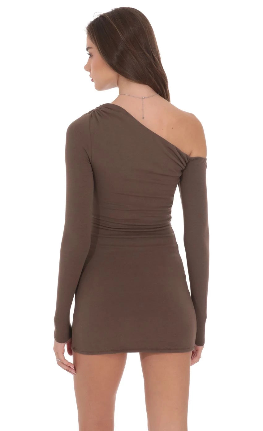 Glamorous Sheath One-Shoulder Long-Sleeve Short Length Homecoming Dresses
