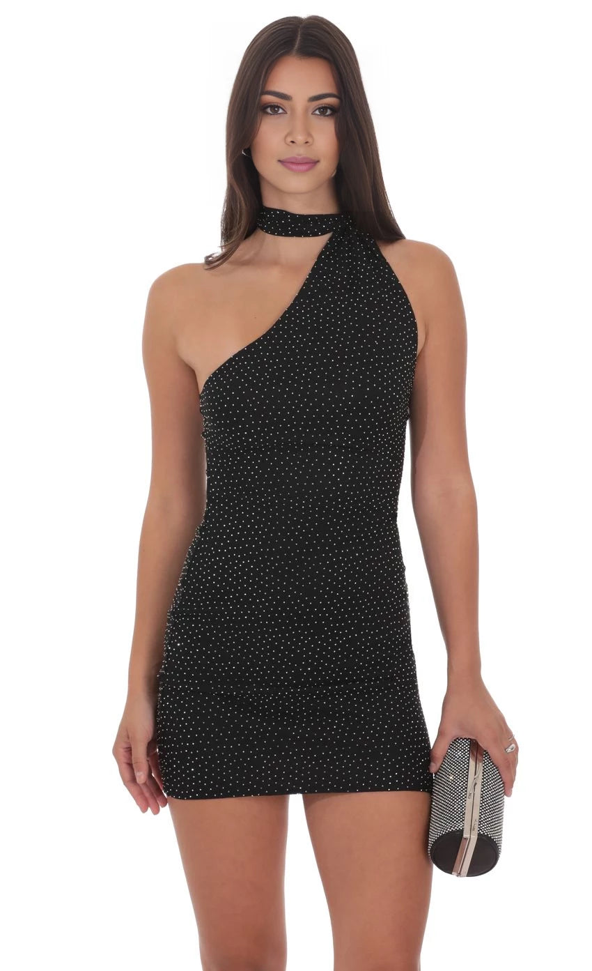 Glamorous Sheath One-Shoulder Sleeveless Tie-Back Short Length Homecoming Dresses