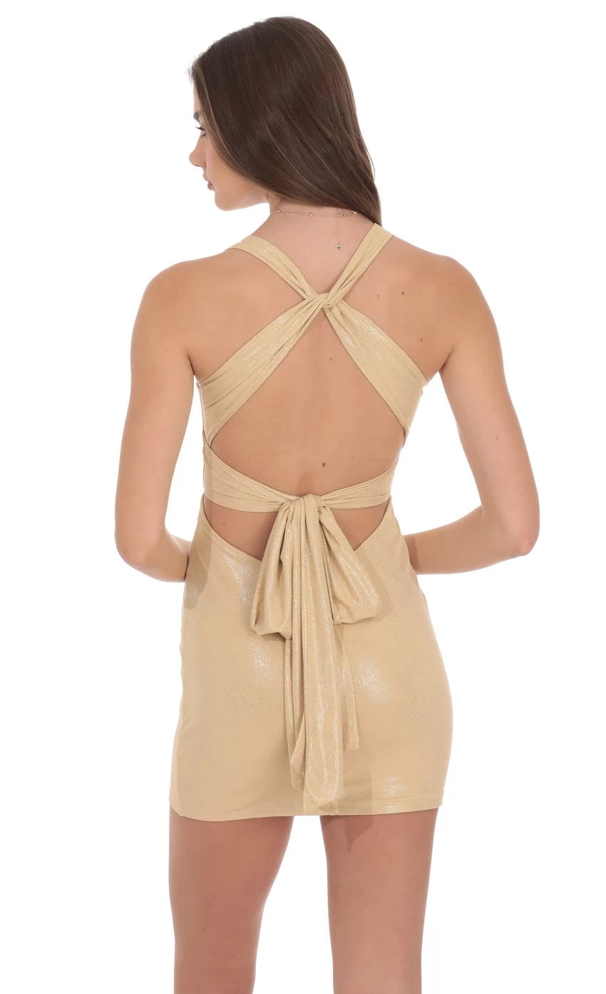 Glamorous Sheath Plunge-Halter-Neck Sleeveless Tie-Back Short Length Homecoming Dresses