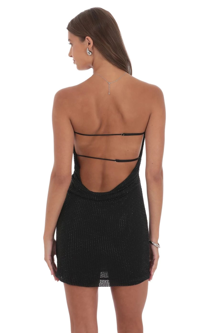 Glamorous Sheath Strapless Sleeveless Open-Back Short Length Homecoming Dresses