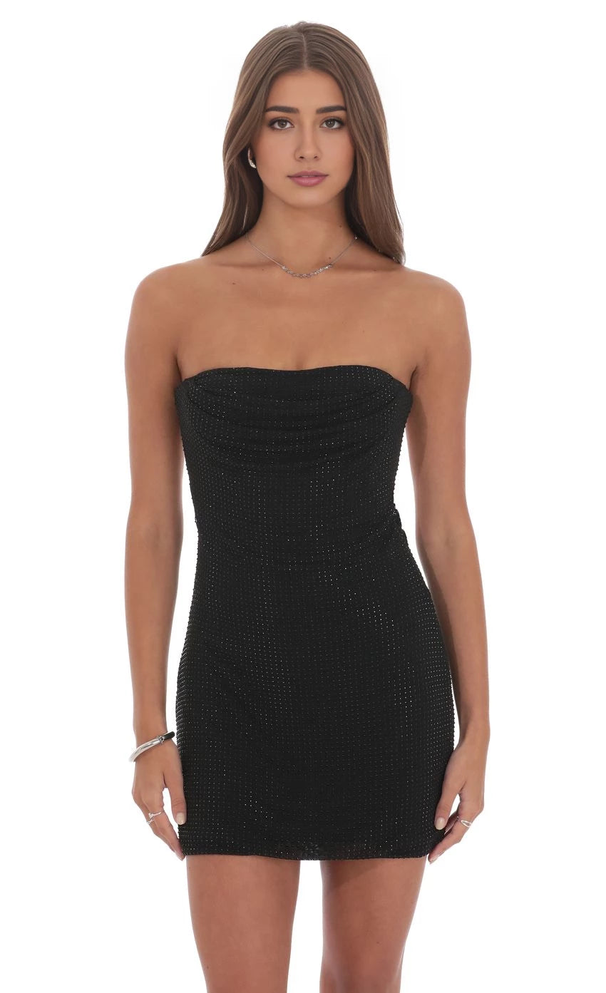 Glamorous Sheath Strapless Sleeveless Open-Back Short Length Homecoming Dresses