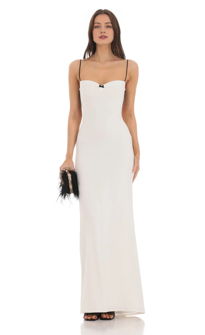Glamorous Sheath Sweetheart Neck Sleeveless Contrast Back Floor Length Prom Dresses