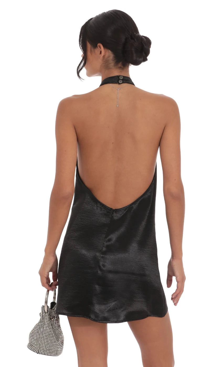 Glamorous Shift Halter-Neck Sleeveless Open-Back Short Length Homecoming Dresses