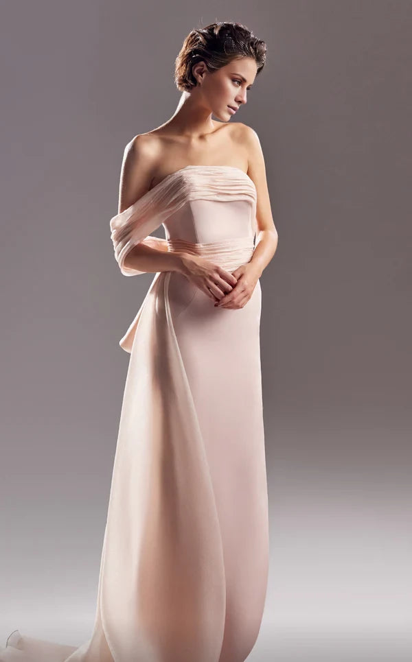 Gleaming Off-shoulder Straight Neckline Floor-length Dress Evening Dresses