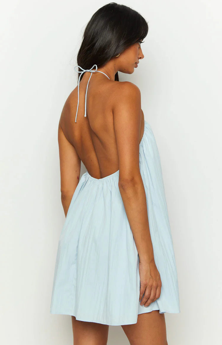 Halter Backless Mini Dress Homecoming Dress