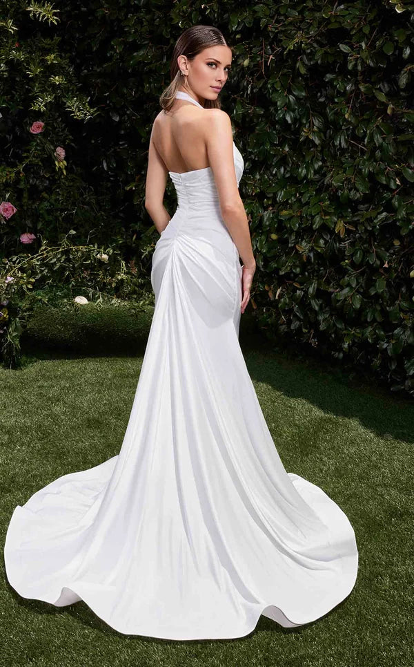 Halter Split Fork Floor-length Dress Evening Dresses